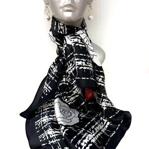NEW🎁😍"Feel of Silk Lux Scarf Black/White